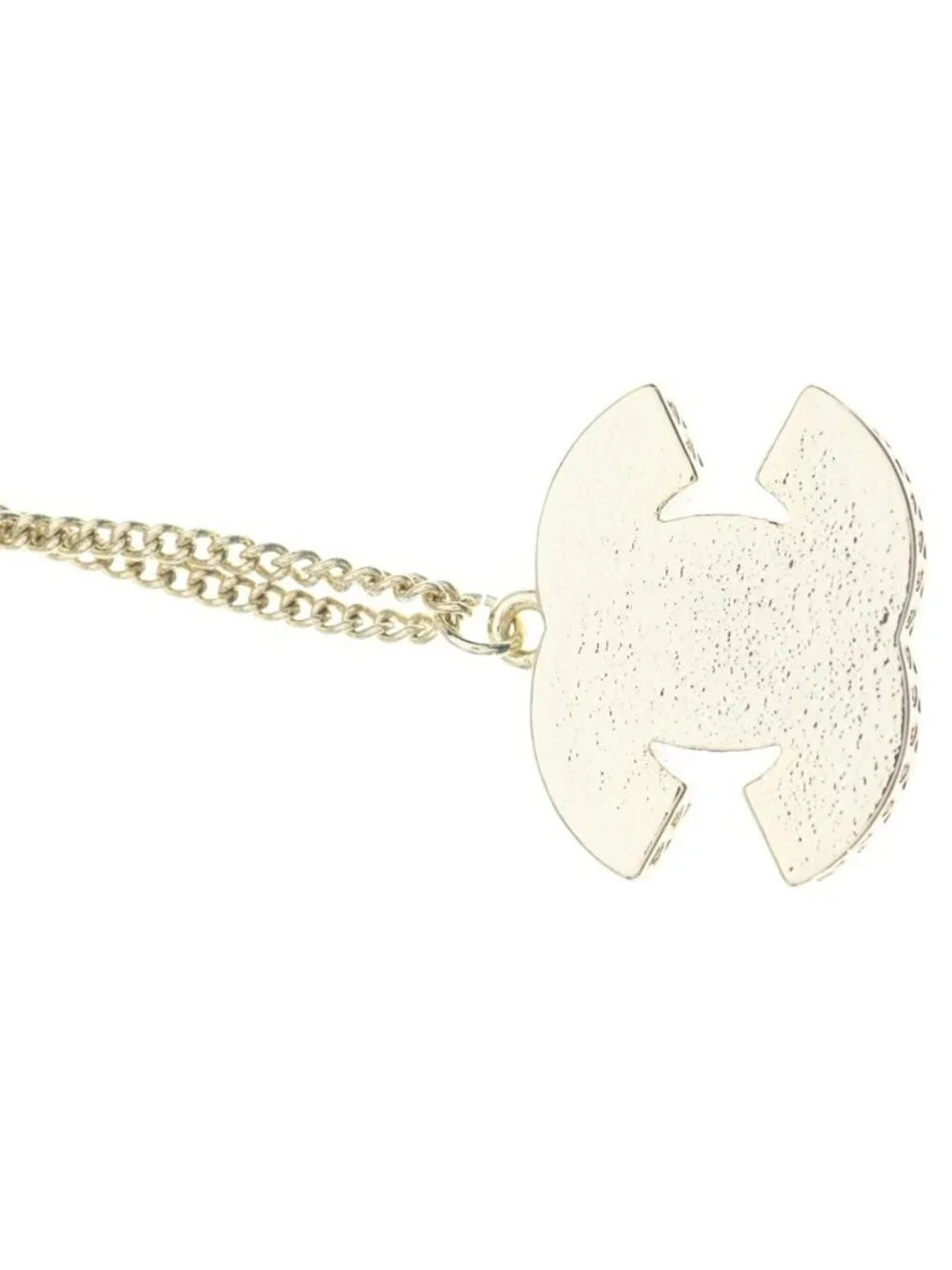 Chanel CC Logo Pendant Chain Gold Pink